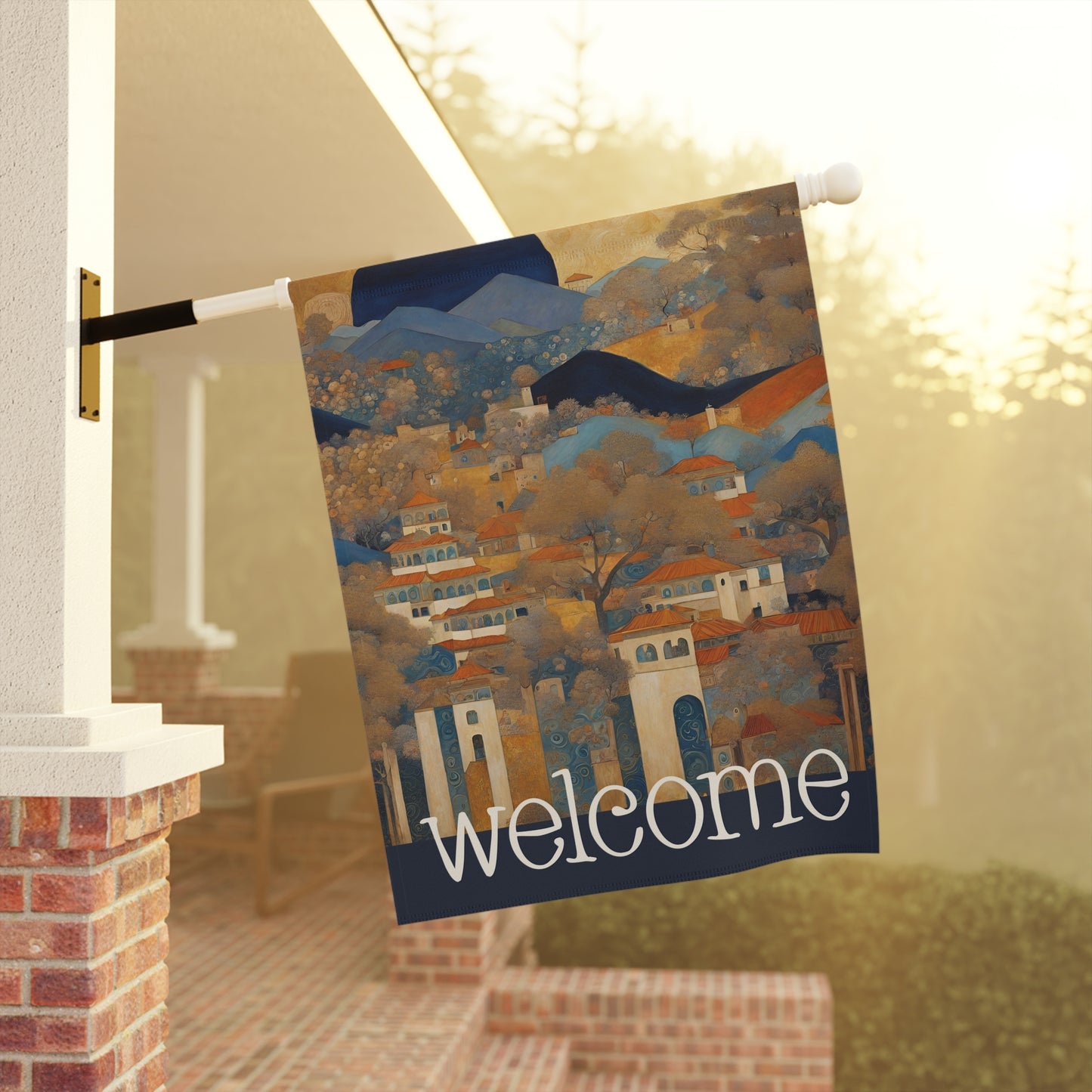 Moon Rising Welcome 2-Sided Garden & House Flag/Banner