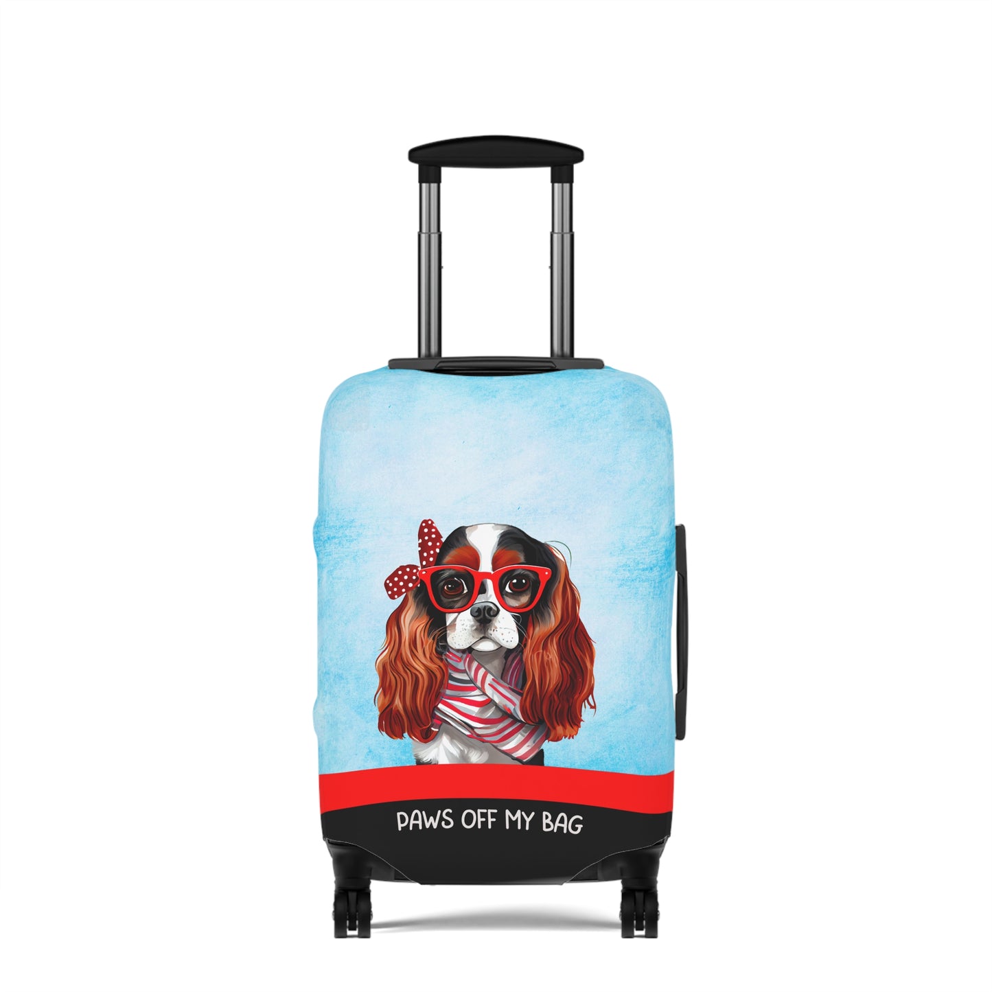 Cavalier King Charles in Glasses Paws Off My Bag Luggage Cover