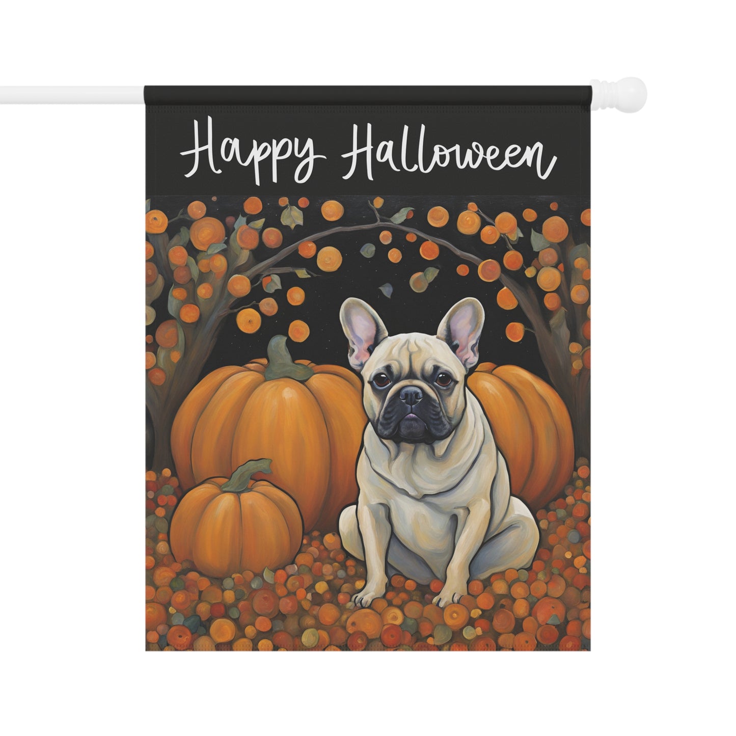 French Bulldog Happy Halloween 2-Sided Garden & House Flag/Banner