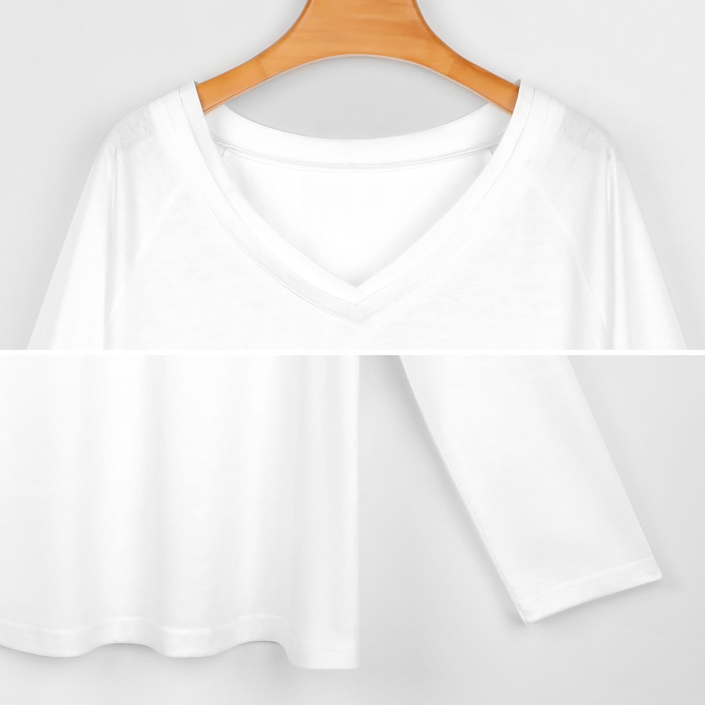 Creighton V-neck Loose Long Sleeve T-shirt