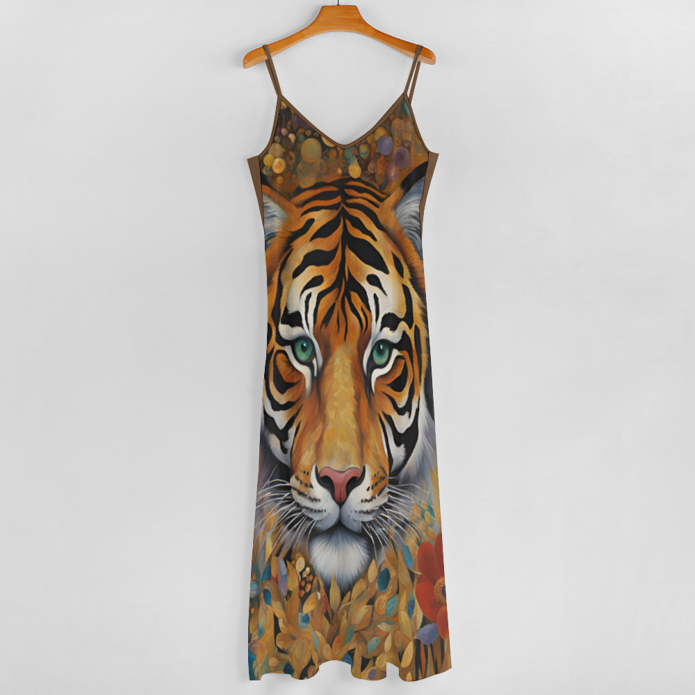 Jungle Tiger Women's Summer Fashion Maxi Slip Dress