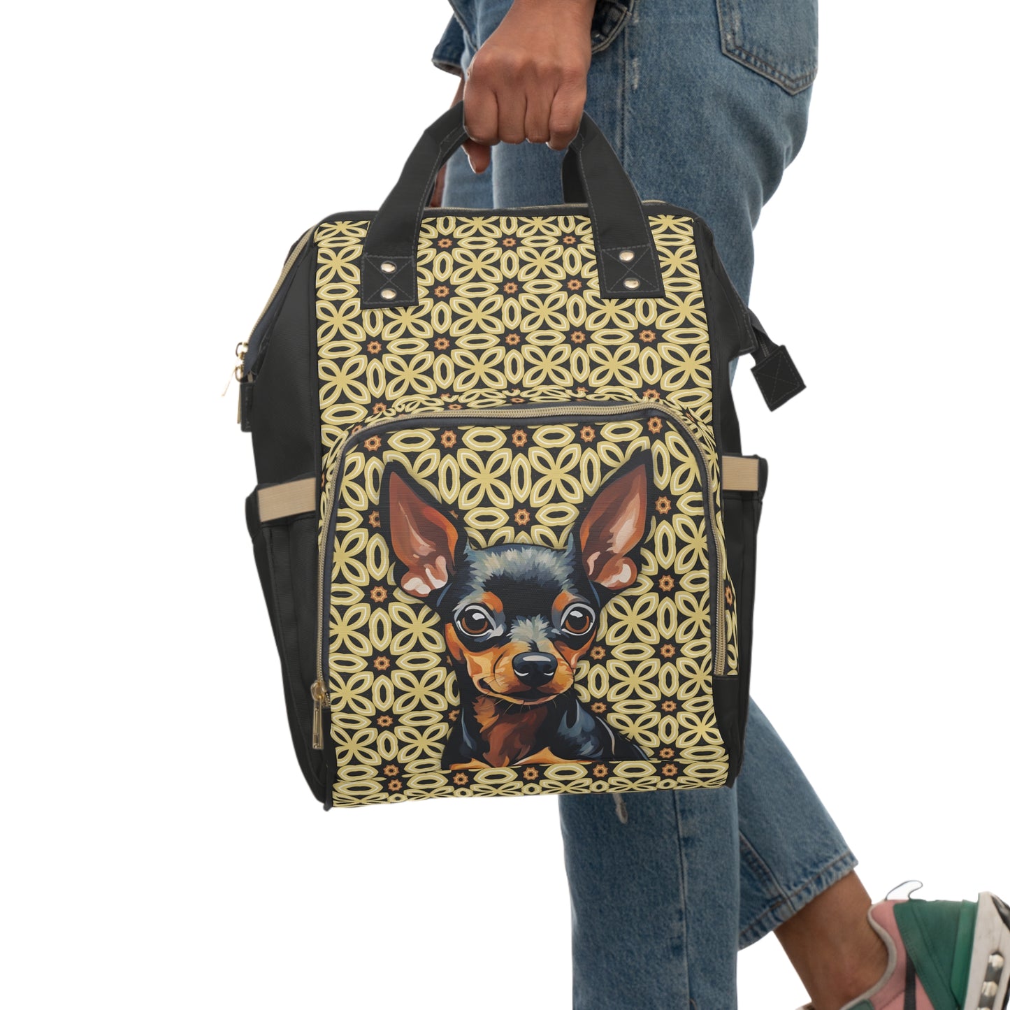 Miniature Doberman Pinscher Multifunctional  Backpack