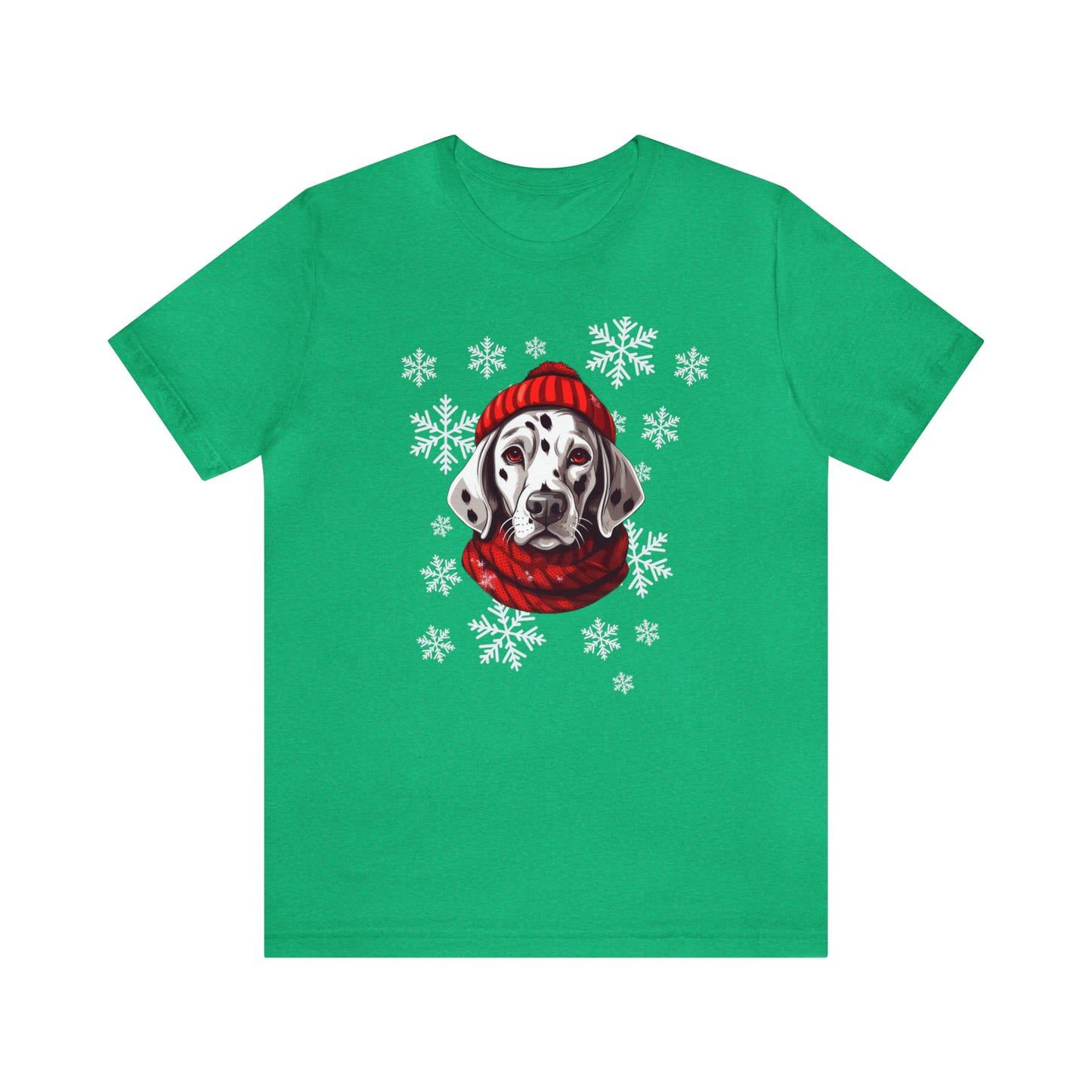 Dalmatian in Hat & Scarf Unisex Jersey Short Sleeve Tee