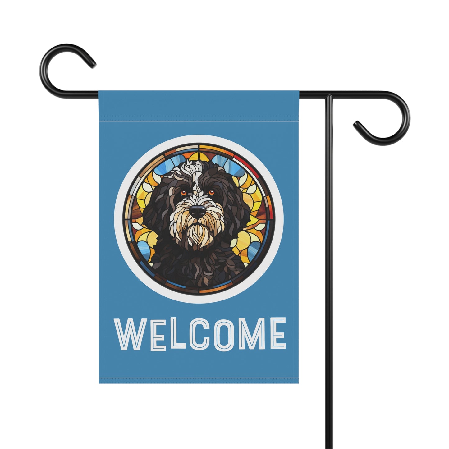 Portuguese Water Dog Welcome 2-Sided Garden & House Flag/Banner