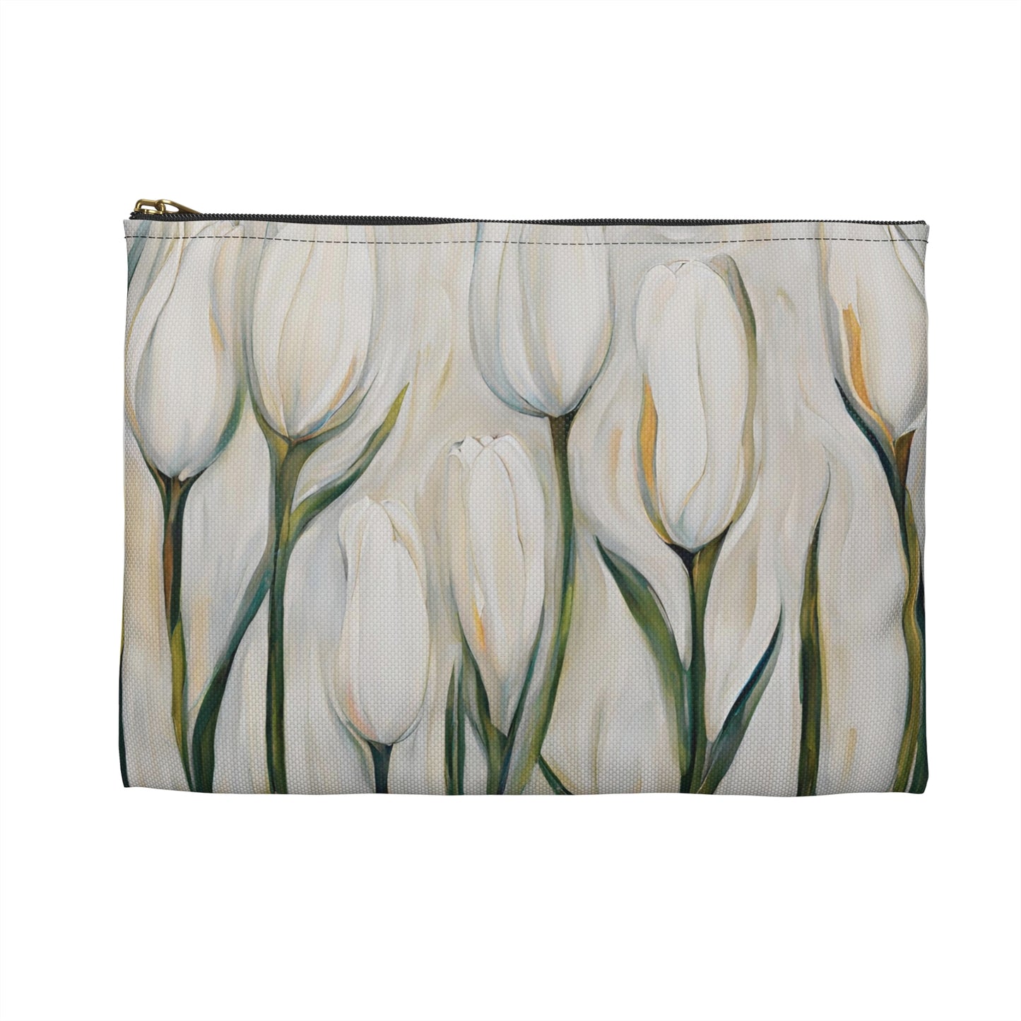 White Tulips Accessory Pouch