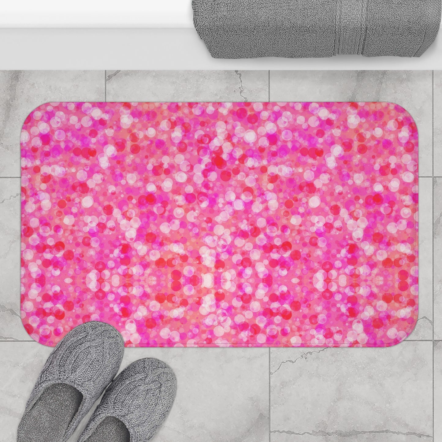 Poppin Pink Microfiber Bath Mat