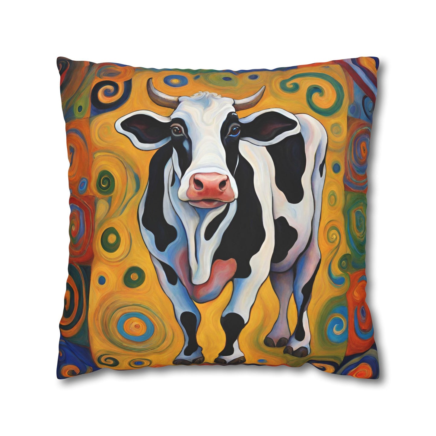 Moove It Cow Square Poly Canvas Pillowcase