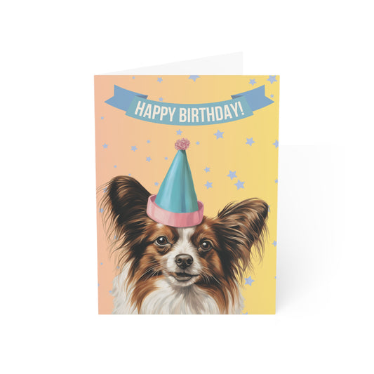 Papillon Happy Birthday 5 x 7 Greeting Cards (10 Pack)