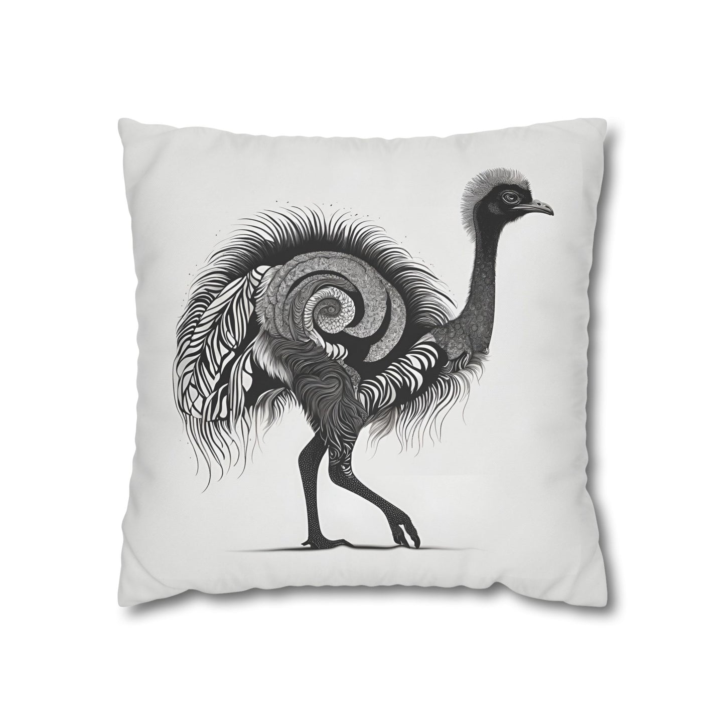 Ostrich Square Poly Canvas Pillowcase