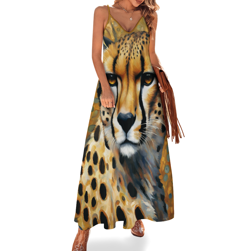The Cheetah Women's Summer Fashion Maxi Slip Dress