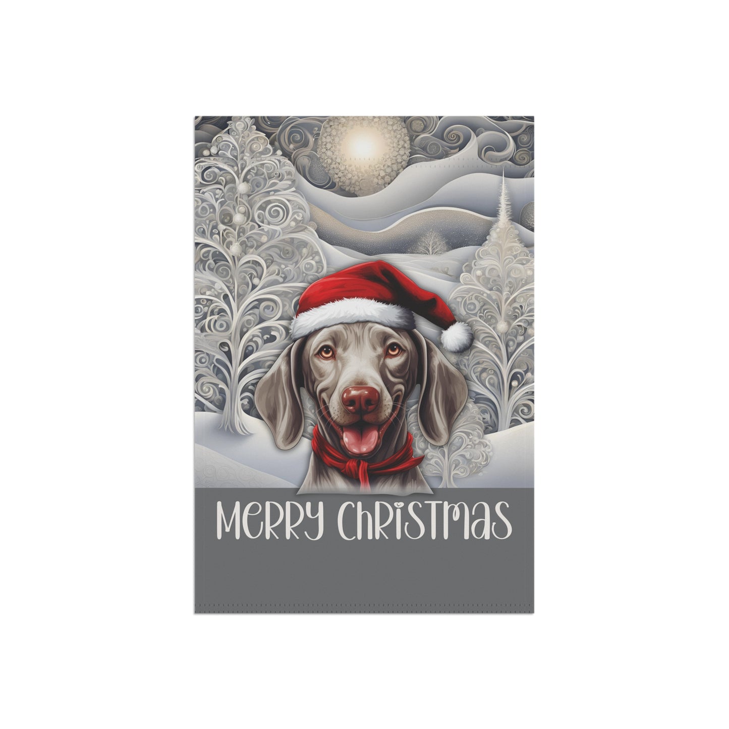 Weimaraner Merry Christmas 2-Sided Garden & House Flag/Banner