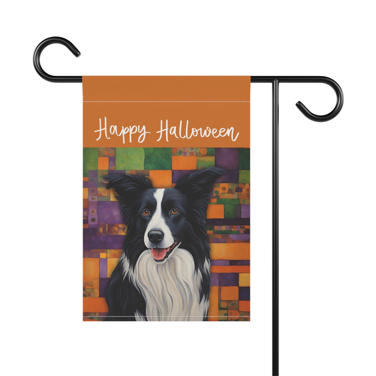 Border Collie Happy Halloween 2-Sided Garden & House Flag/Banner