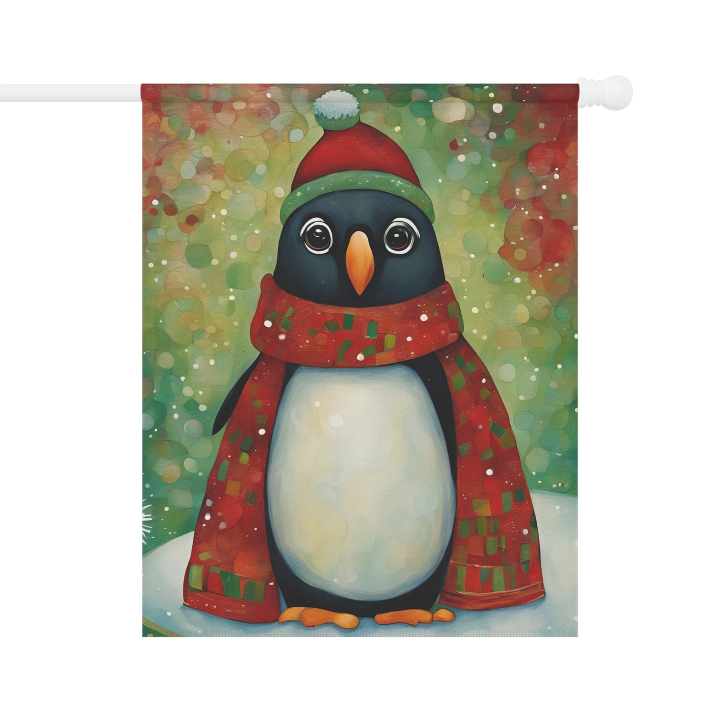 Christmas Penguin 2-Sided Garden & House Flag/Banner