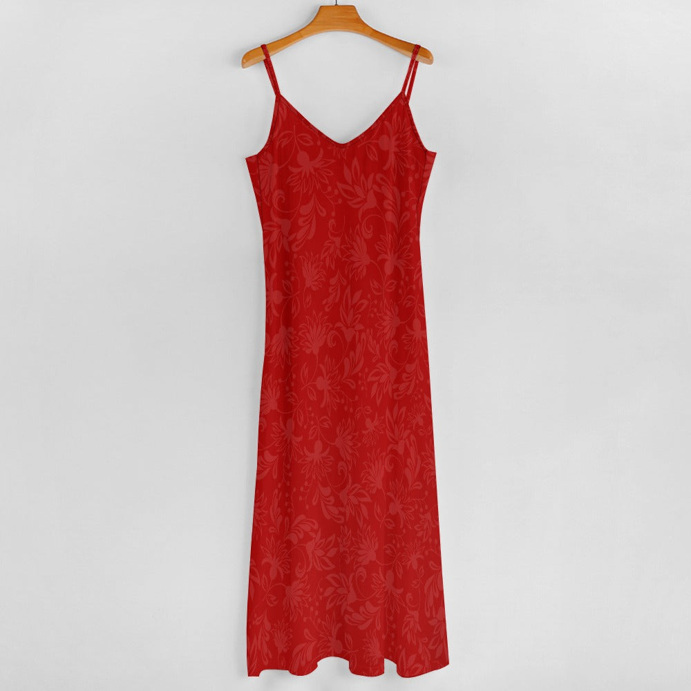 Red Floral Women's Summer Fashion Slip Dress