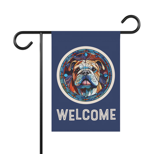 English Bulldog Welcome 2-Sided Garden & House Flag/Banner