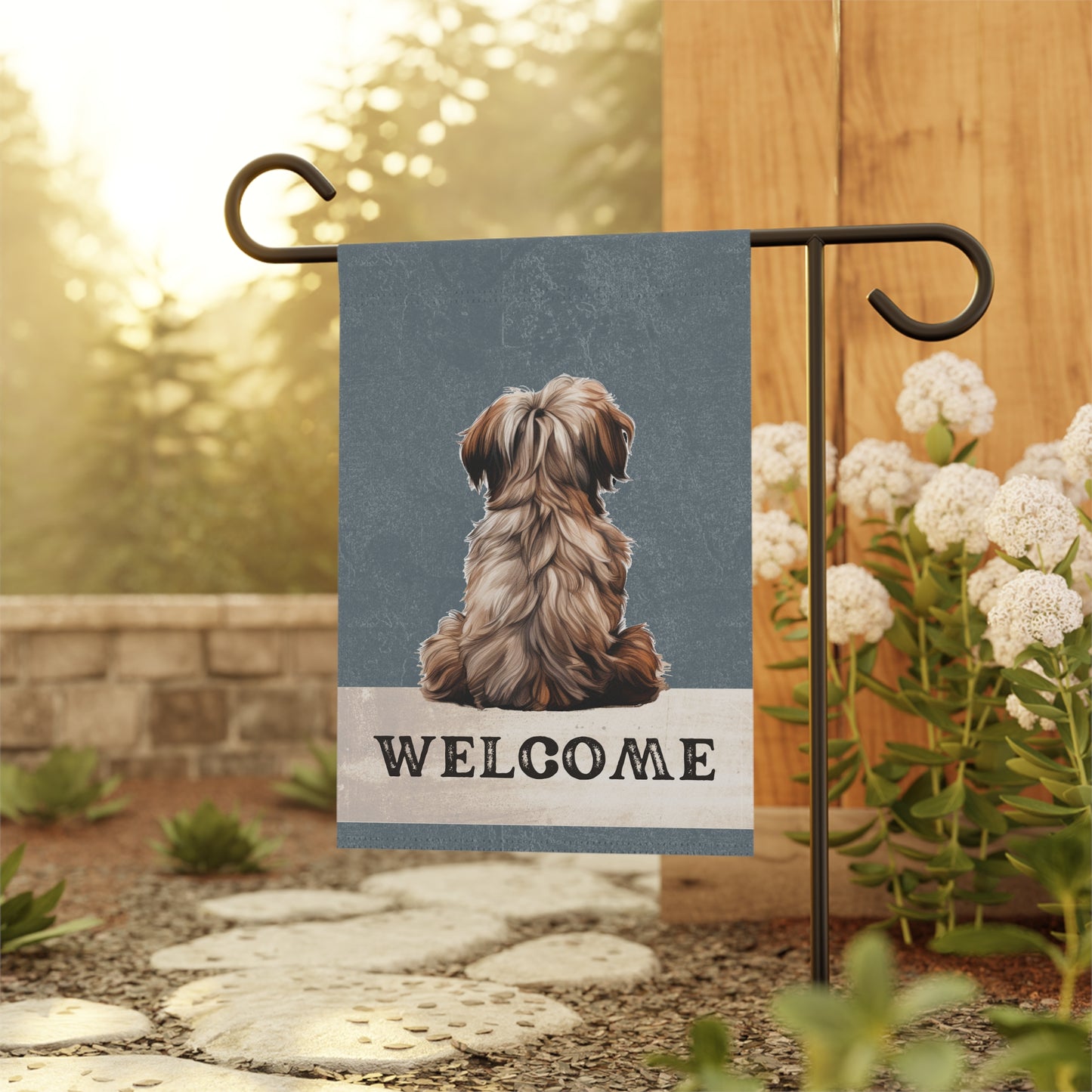 Shih Tzu Welcome 2-Sided Garden & House Flag/Banner