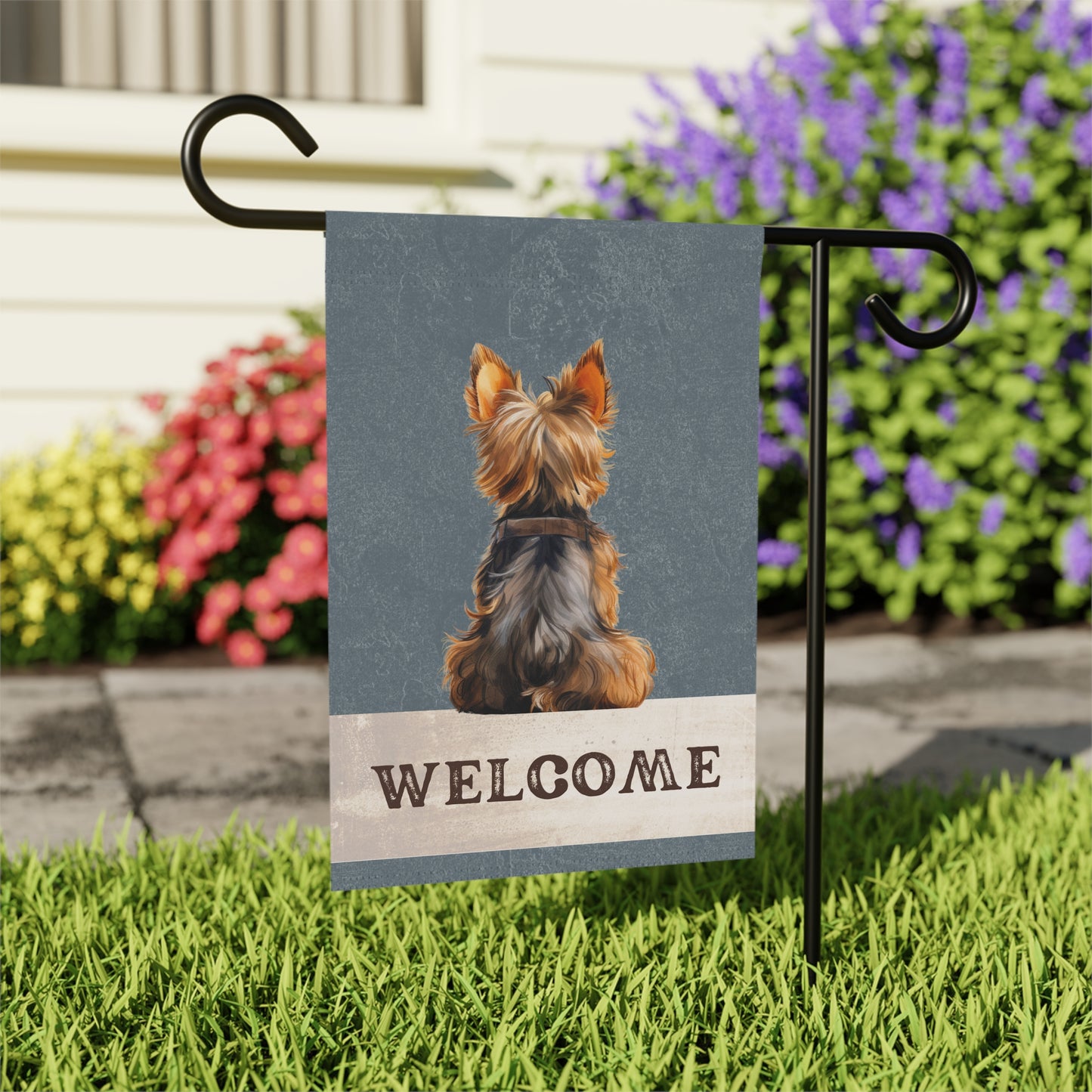 Yorkshire Terrier Welcome 2-Sided Garden & House Flag/Banner