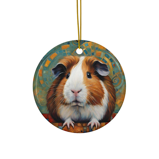 Guinea Pig 3" Ceramic Ornaments, 2-Side Print, (1pc, 10pcs)