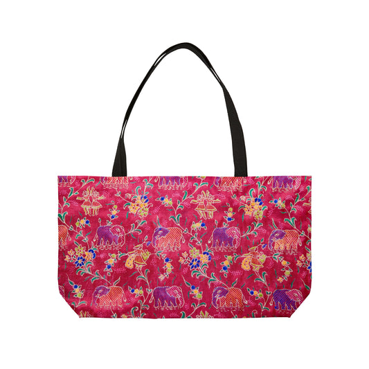 Elephants in Silk Weekender Tote Bag