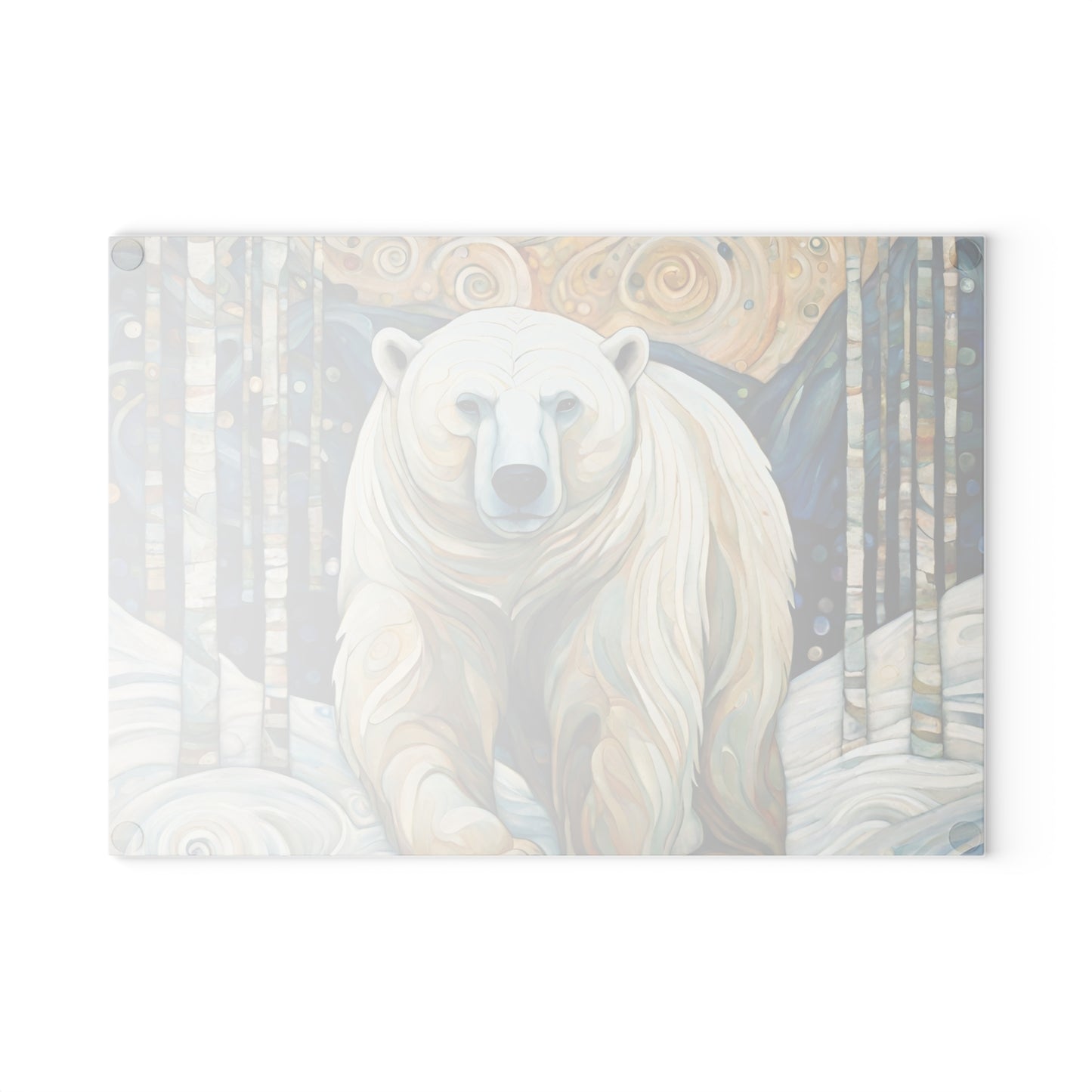 Polar Bear Tempered Glass Cutting Board