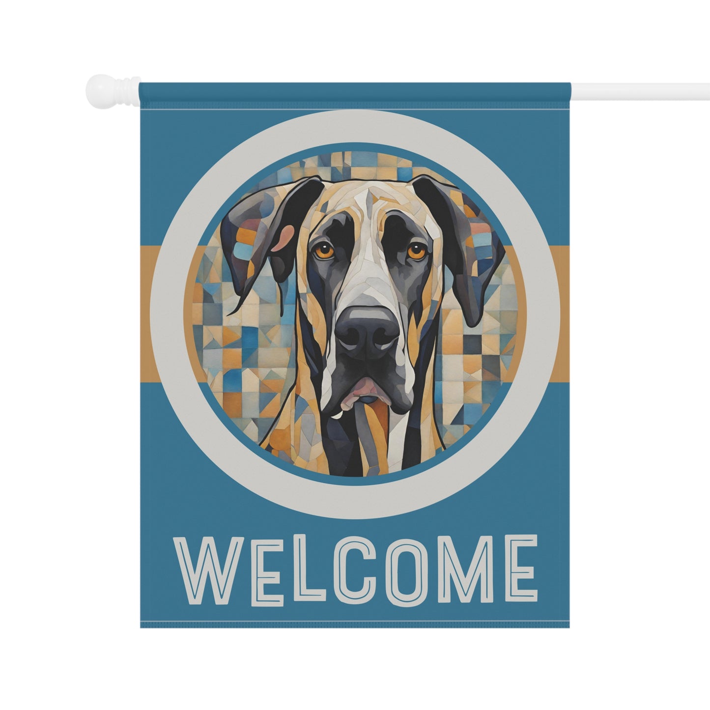 Great Dane Welcome 2-Sided Garden & House Flag/Banner