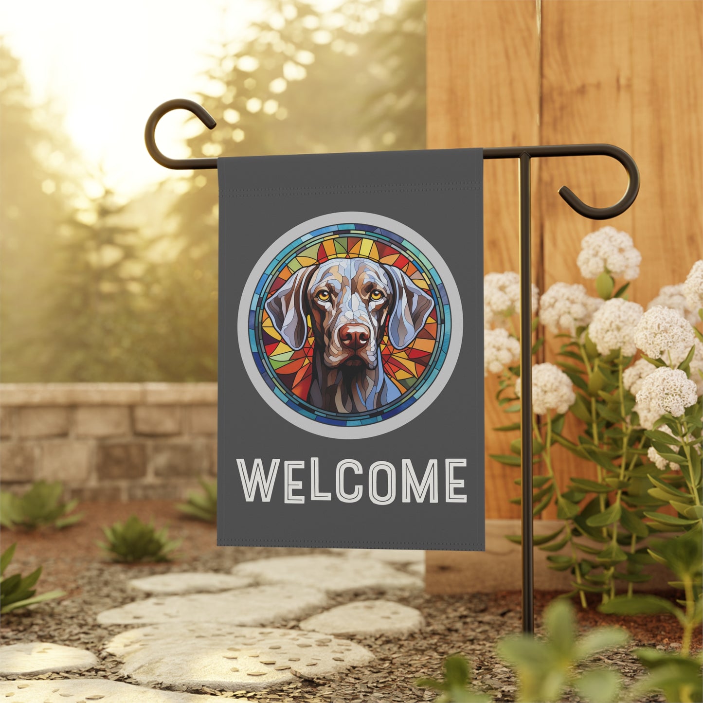 Weimaraner Welcome 2-Sided Garden & House Flag/Banner