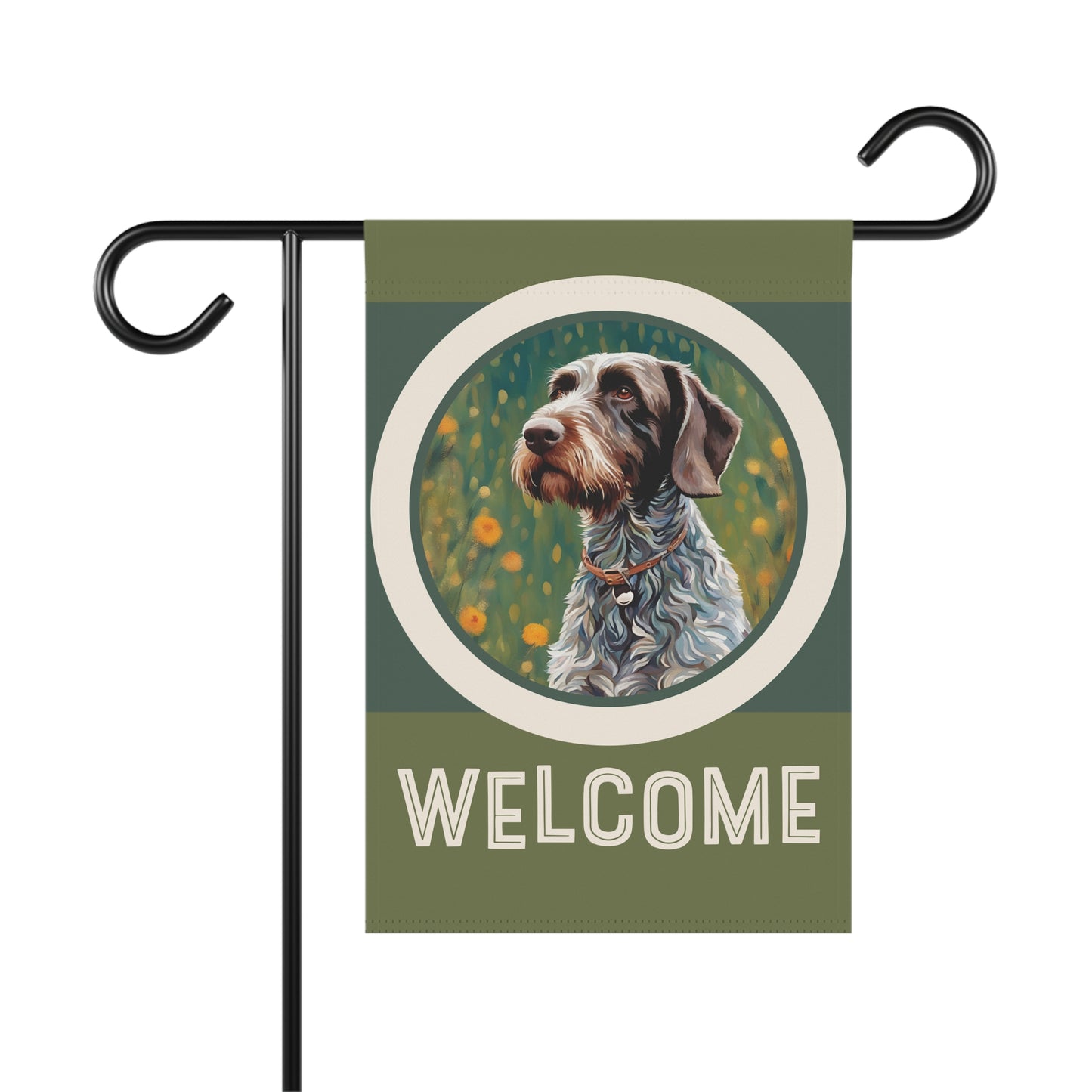 German Wirehaired Pointer Welcome 2-Sided Garden & House Flag/Banner