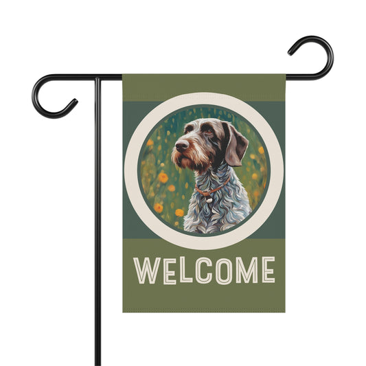German Wirehaired Pointer Welcome 2-Sided Garden & House Flag/Banner
