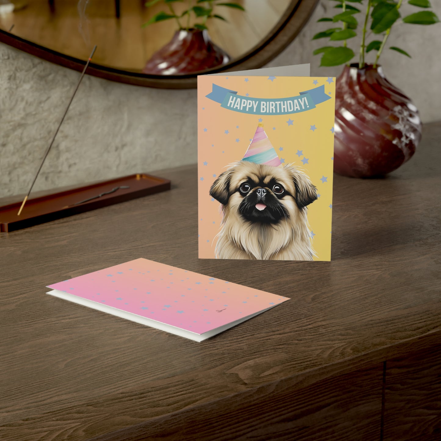 Pekingese Happy Birthday 5 x 7 Greeting Cards (10 Pack)