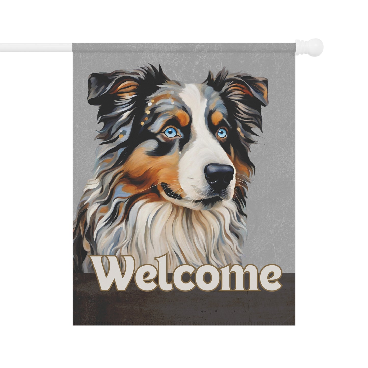 Australian Shepherd Welcome 2-Sided Garden & House Flag/Banner