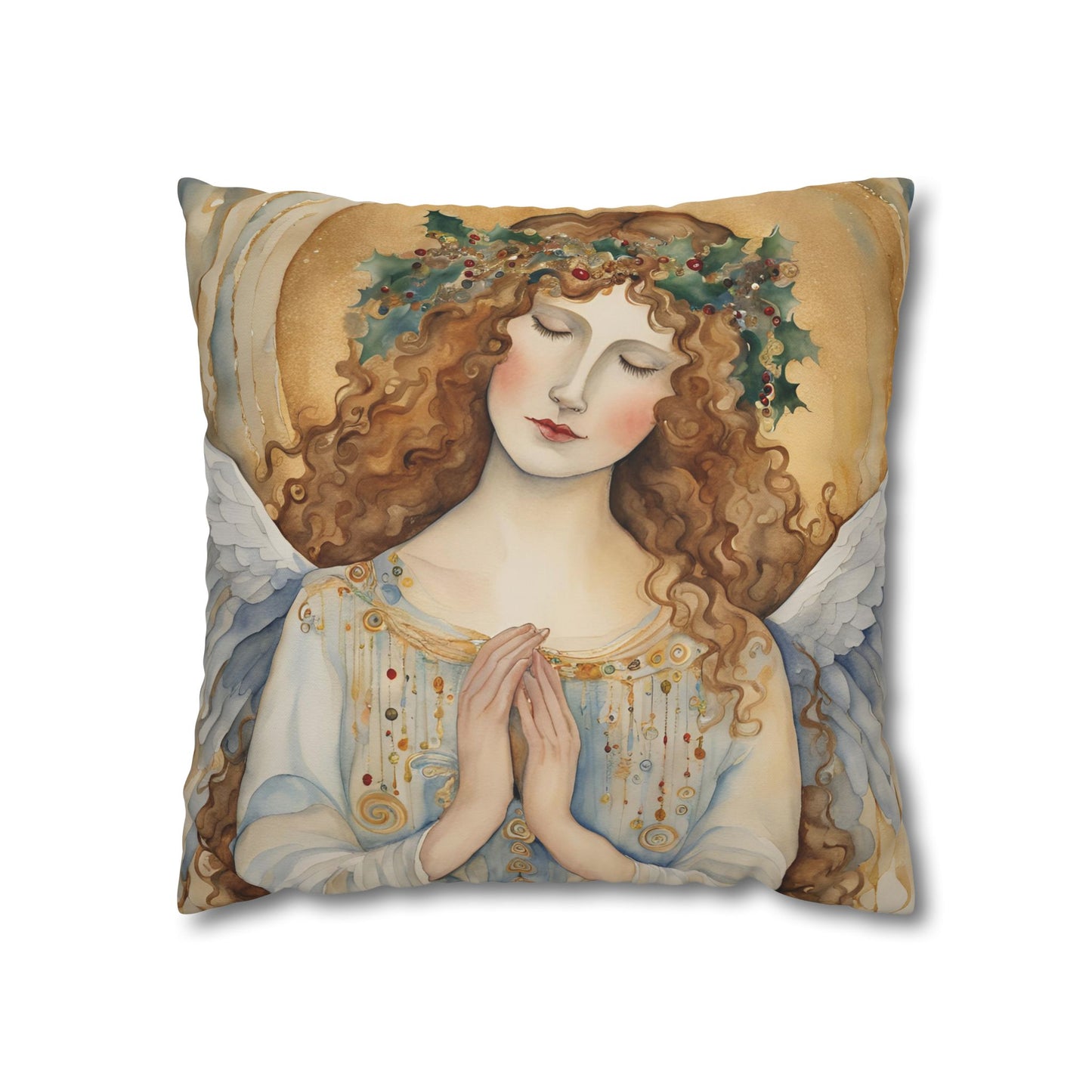 Guardian Angel Square Poly Canvas Pillowcase