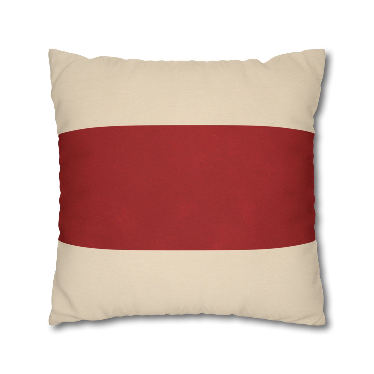 Merry Christmas Red & Cream Square Poly Canvas Pillowcase