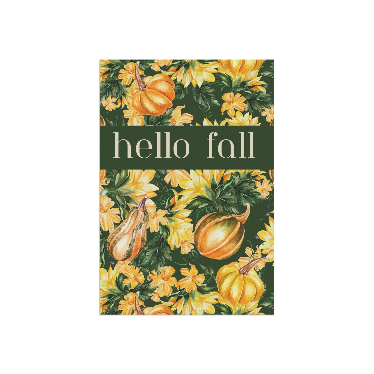 Hello Fall Squash & Flowers 2-Sided Garden & House Banner