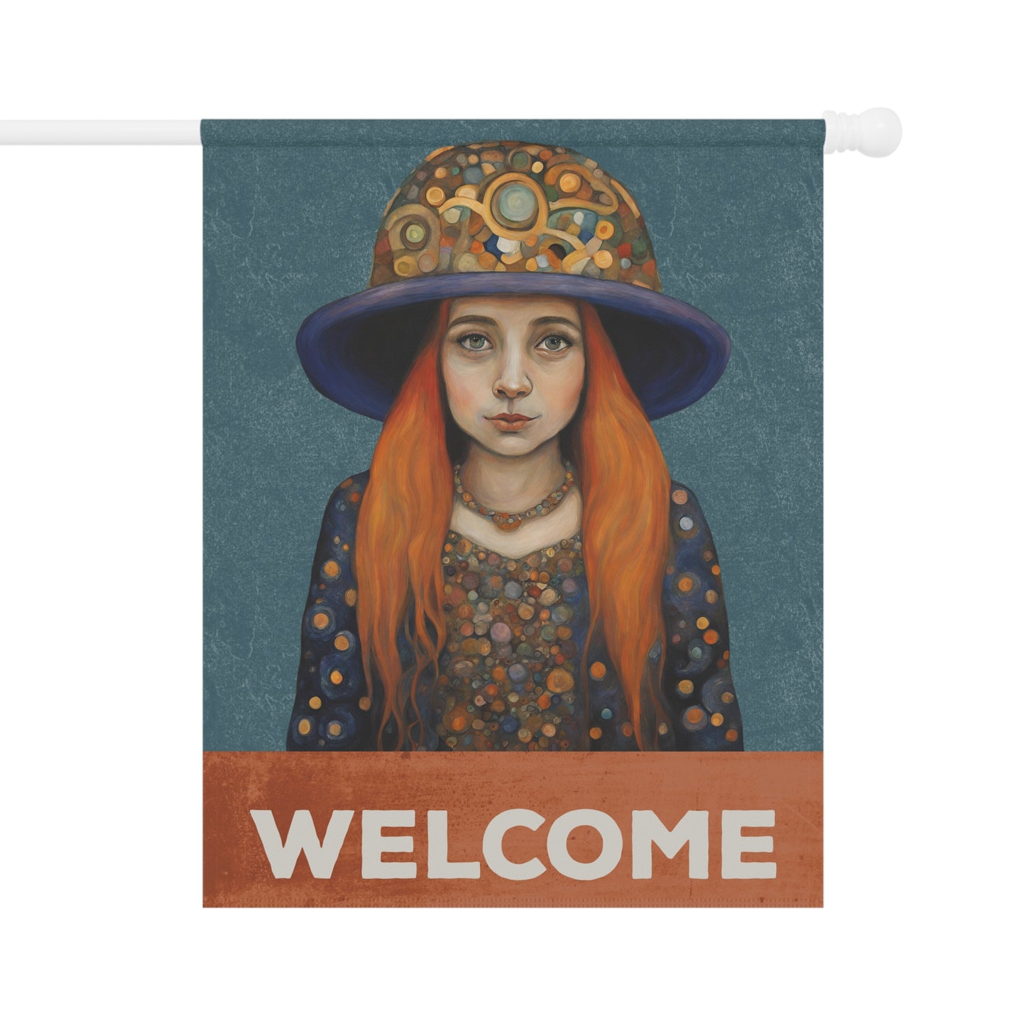 Gnome Girl Welcome 2-Sided Garden & House Flag/Banner