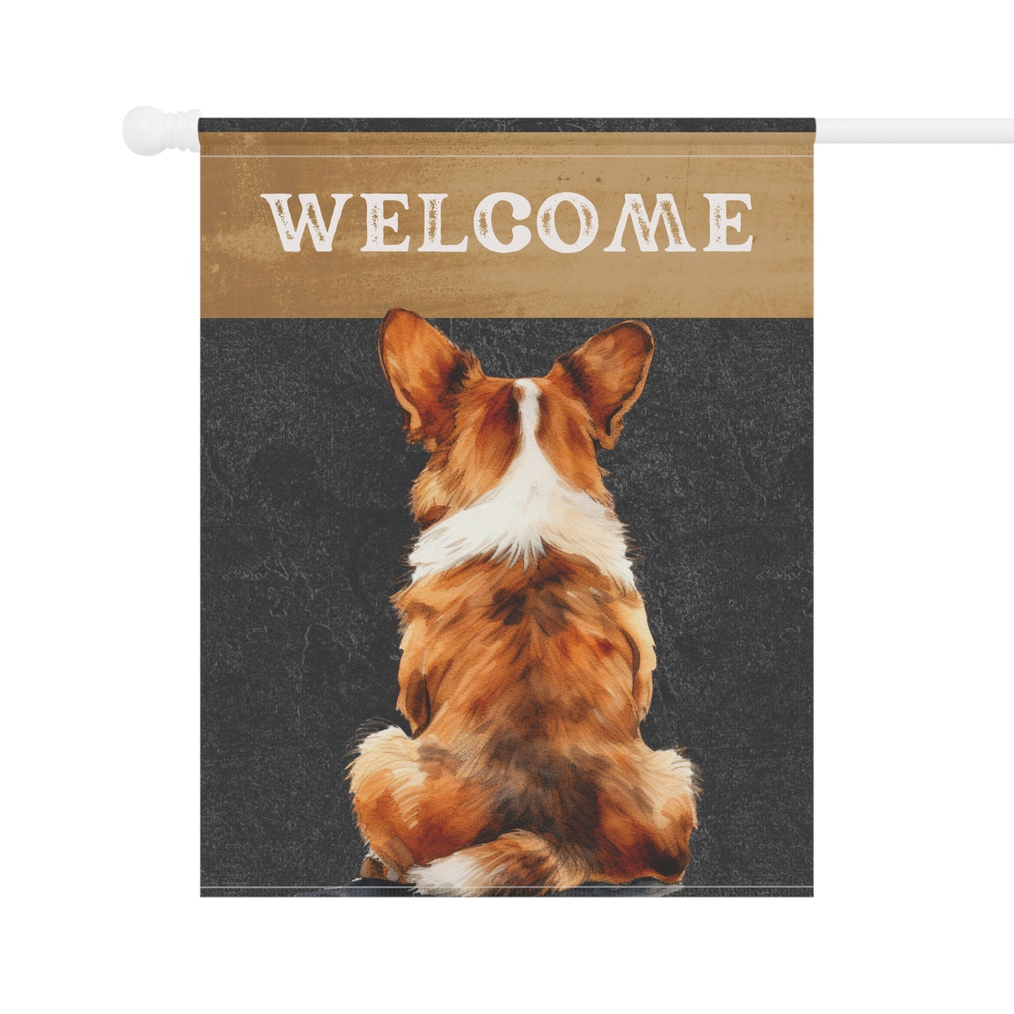 Corgi Welcome 2-Sided Garden & House Flag/Banner