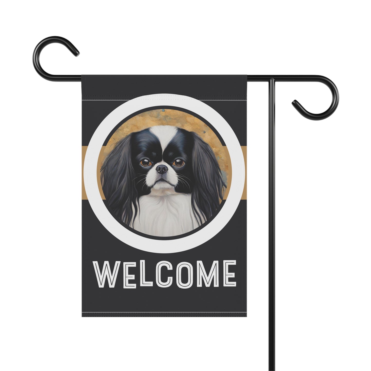 Japanese Chin Welcome 2-Sided Garden & House Flag/Banner