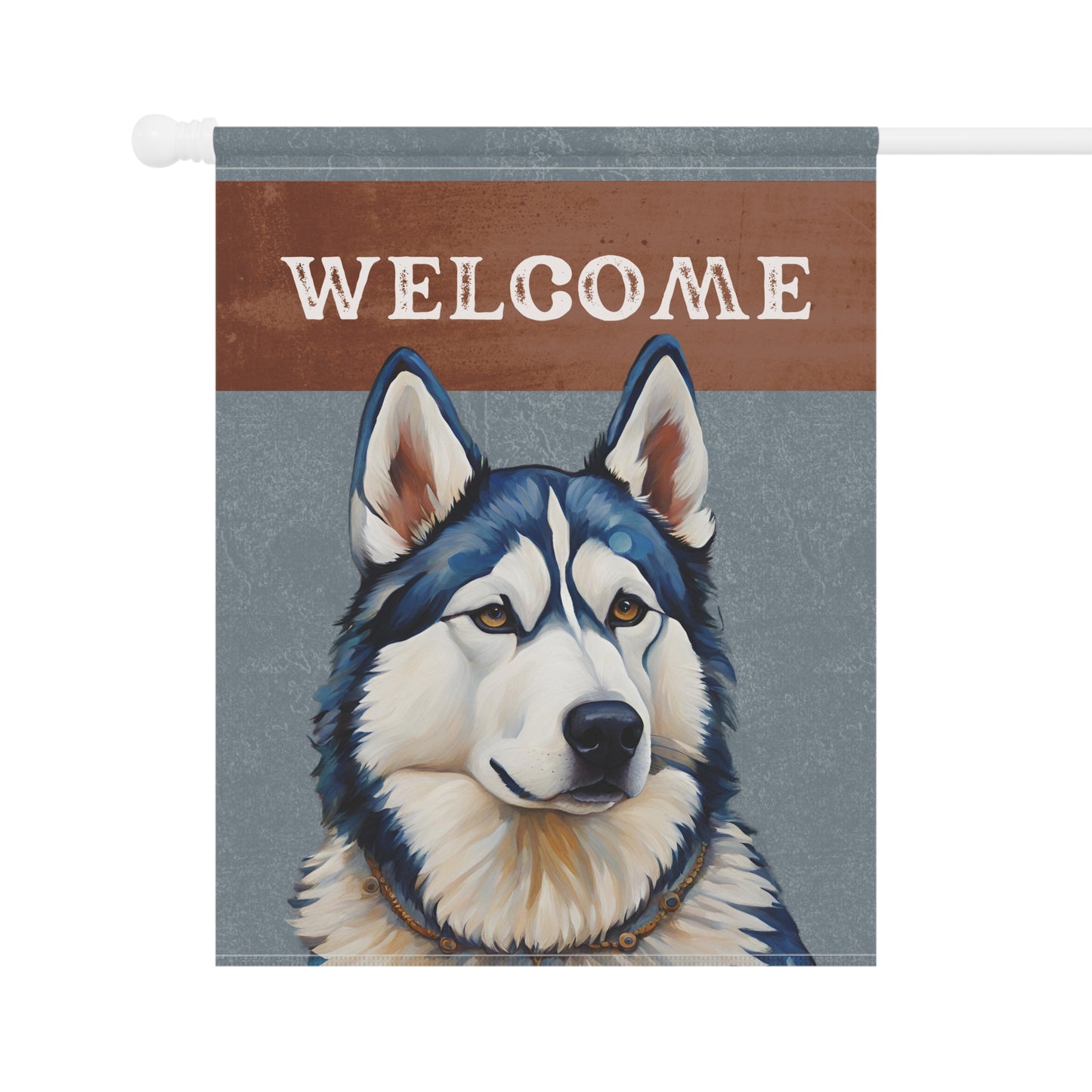 Siberian Husky Welcome 2-Sided Garden & House Flag/Banner