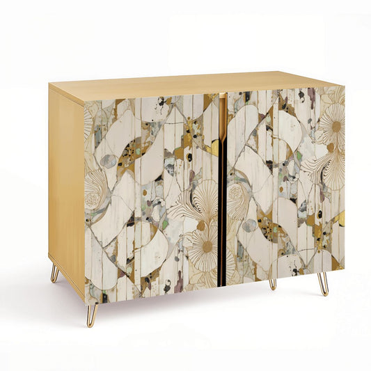 Modern Abstract Wooden Storage Cabinet (Made in USA)