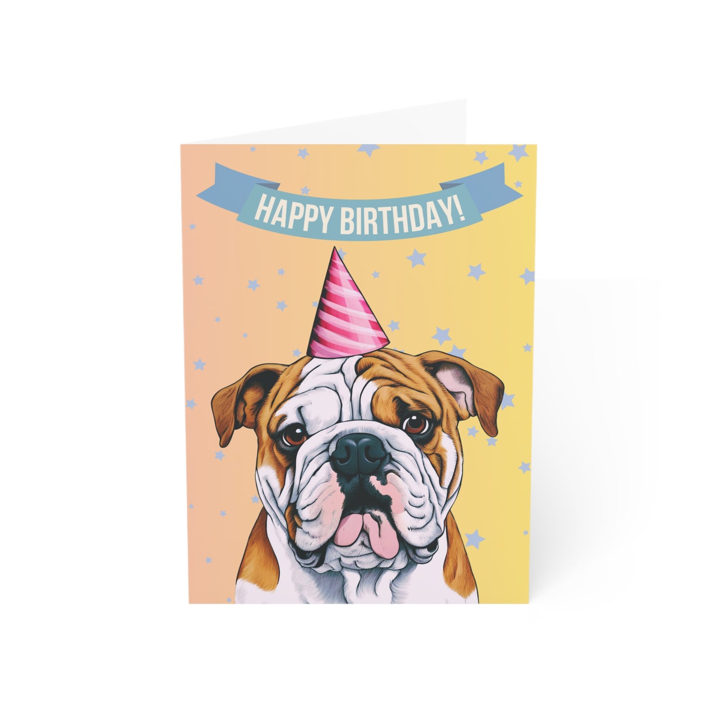 English Bulldog Happy Birthday 5 x 7 Greeting Cards (10 Pack)