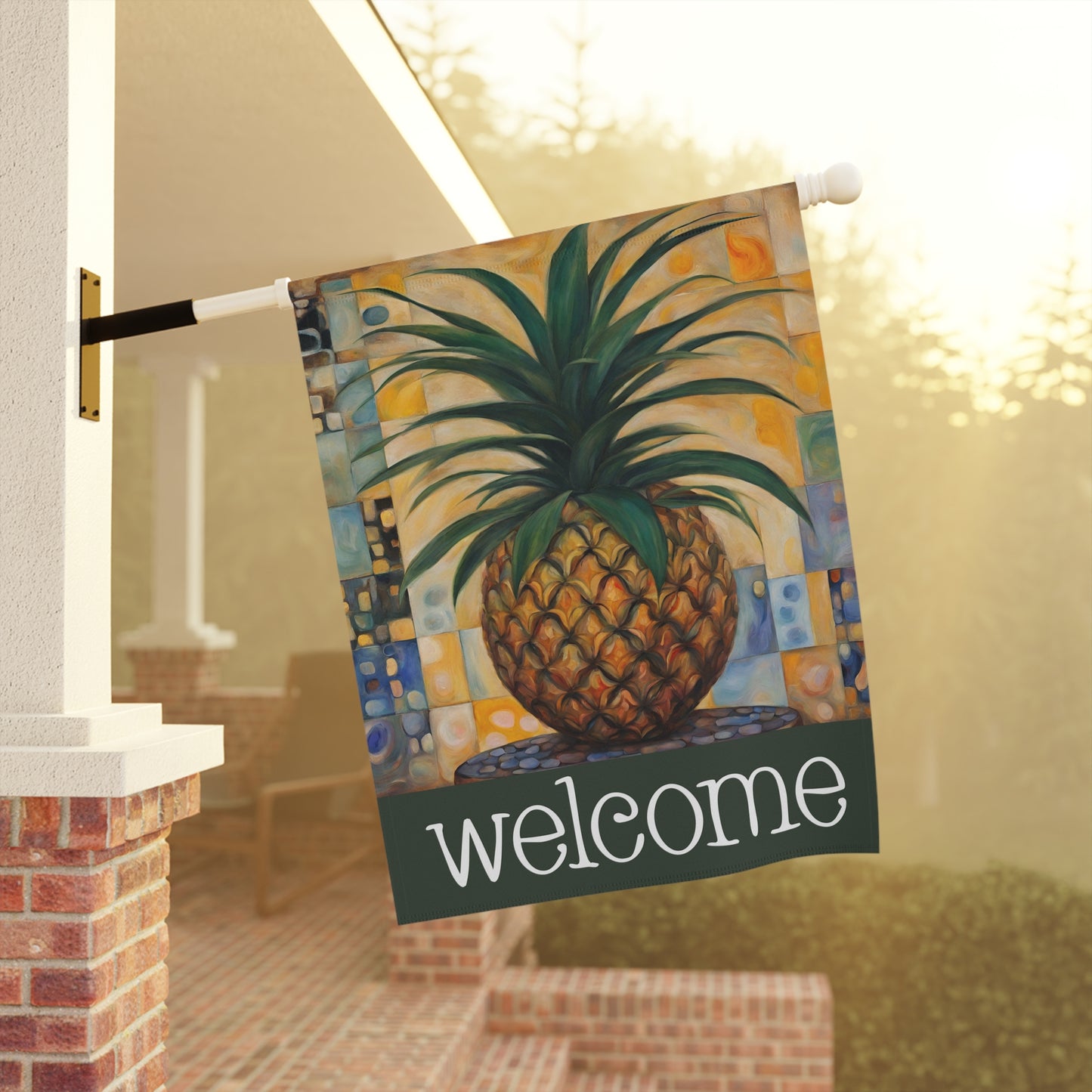 Pineapple Welcome 2-Sided Garden & House Flag/Banner