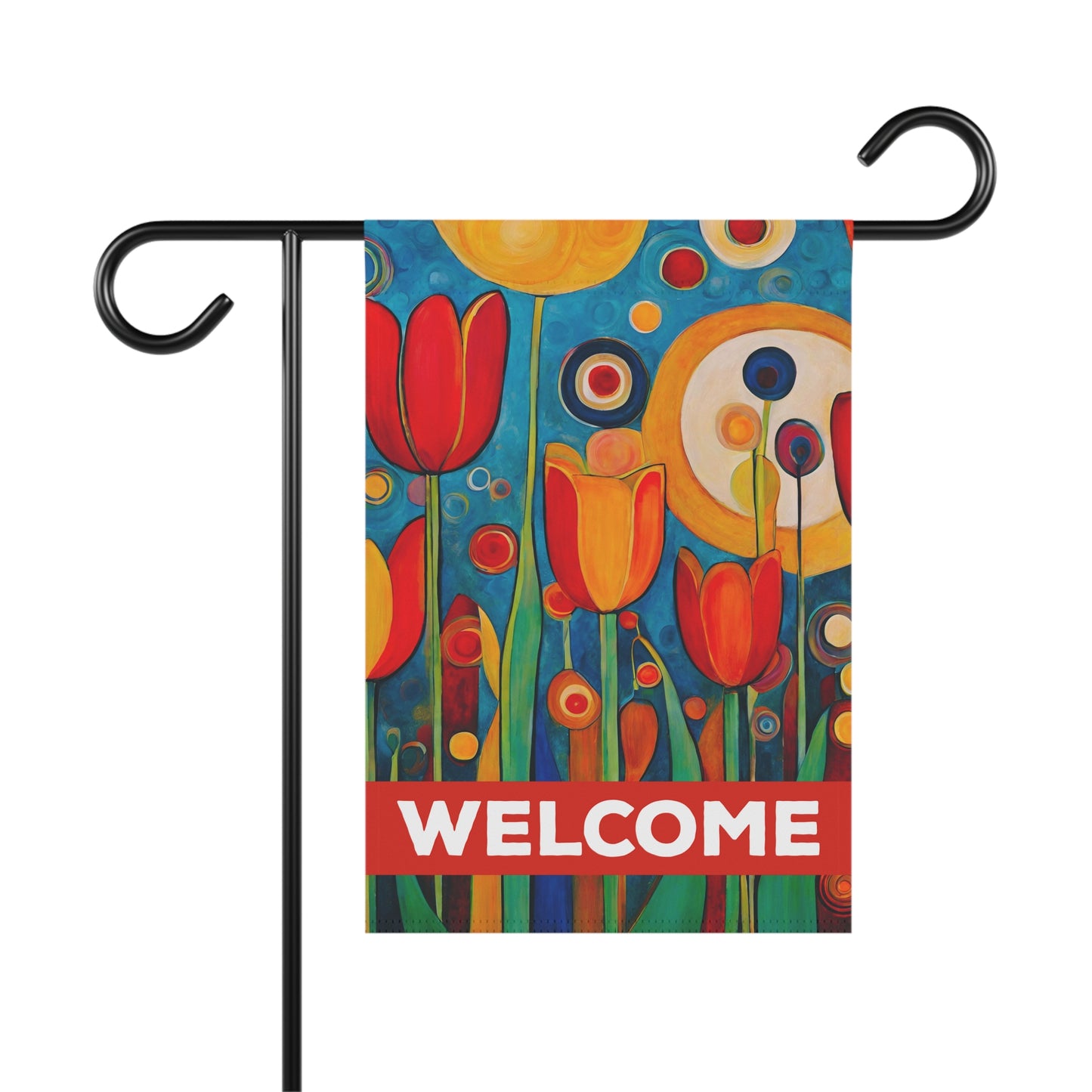 Bright Tulips Welcome 2-Sided Garden & House Flag/Banner