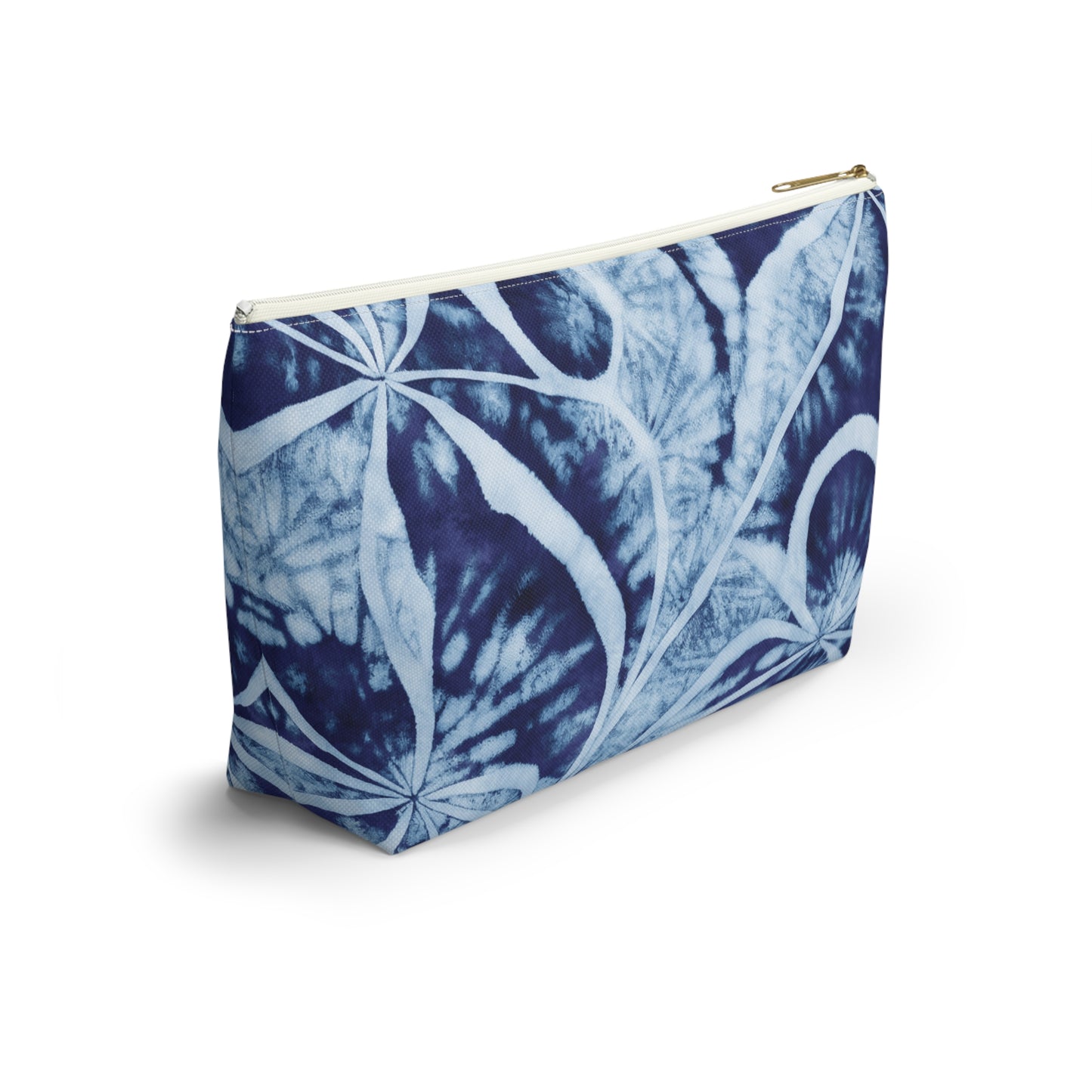 Shibori Indigo Accessory Pouch w T-bottom