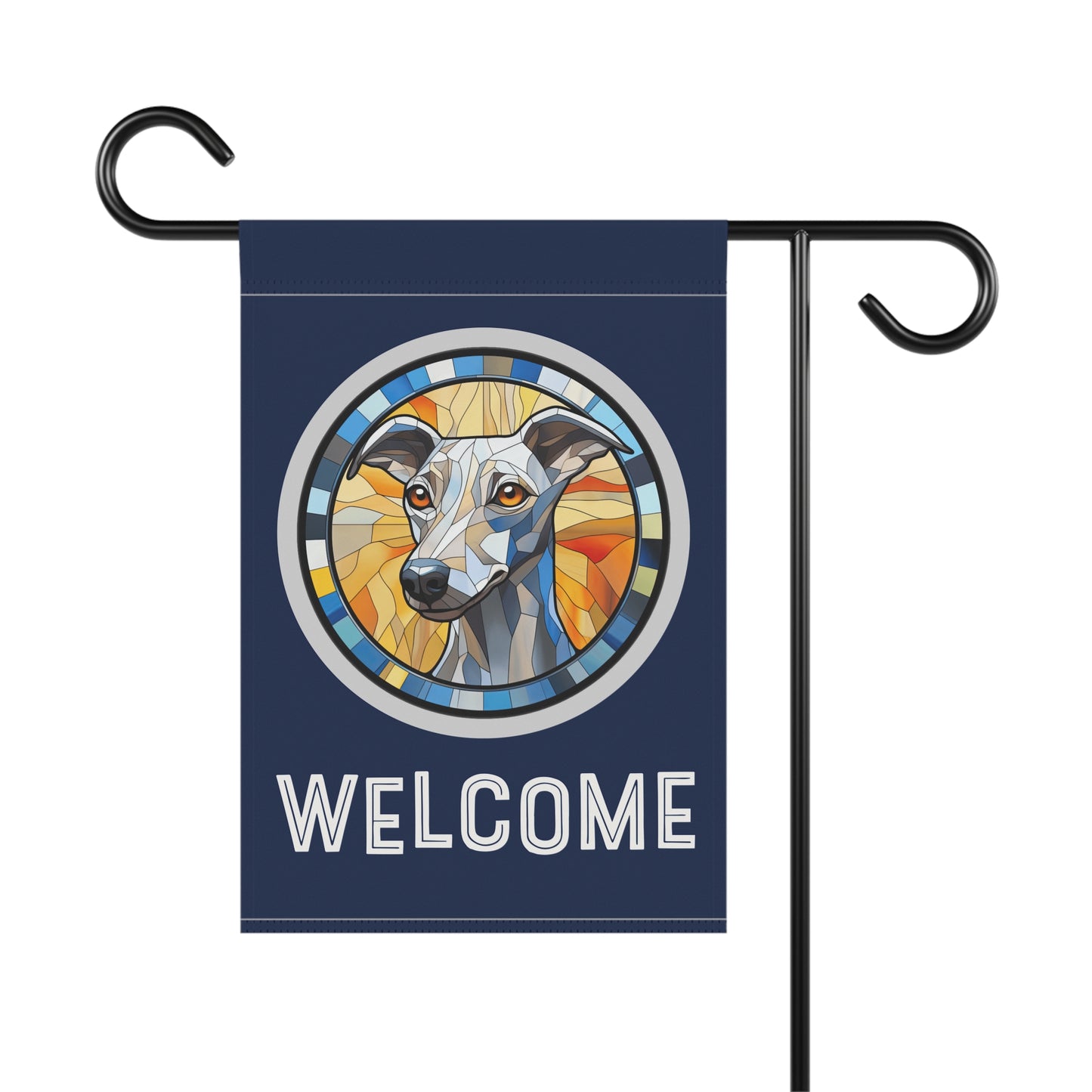 Whippet Welcome 2-Sided Garden & House Flag/Banner