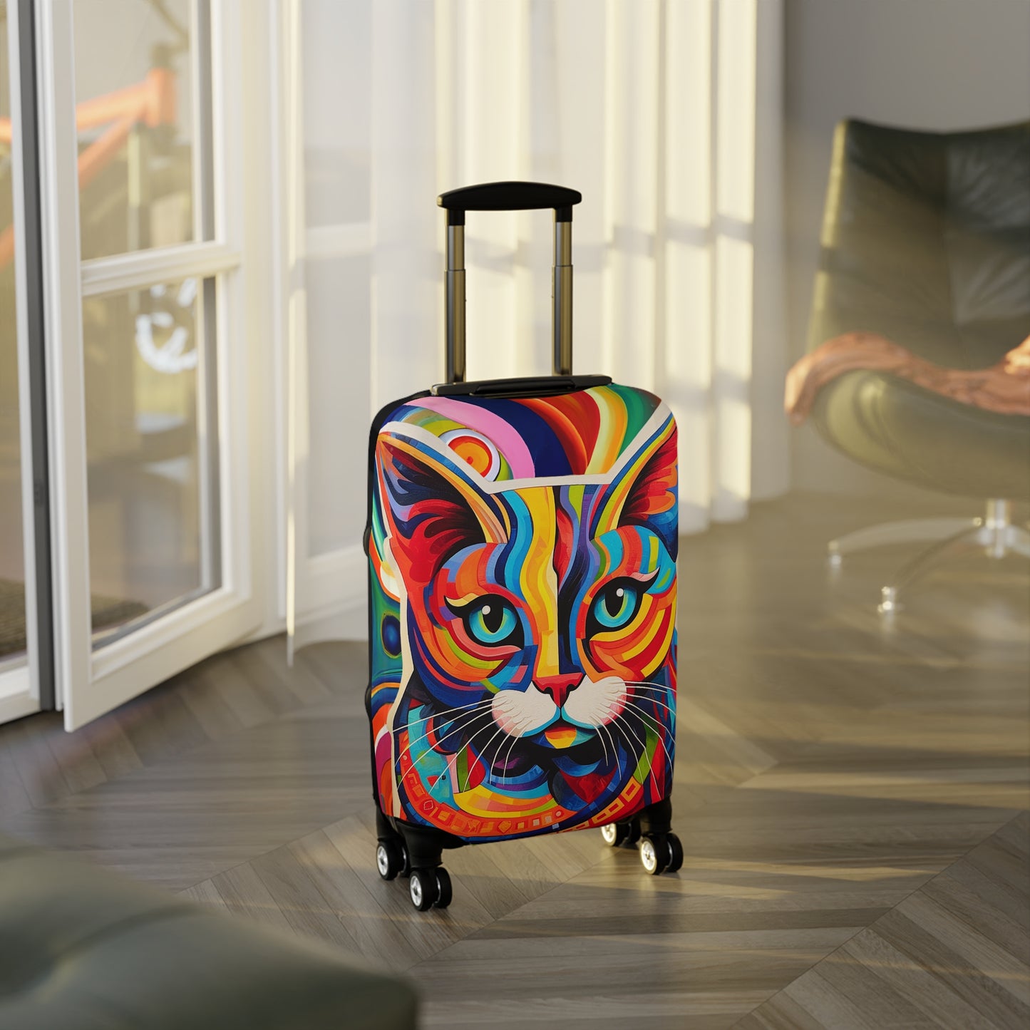 Saffron Abstract Cat Luggage Cover