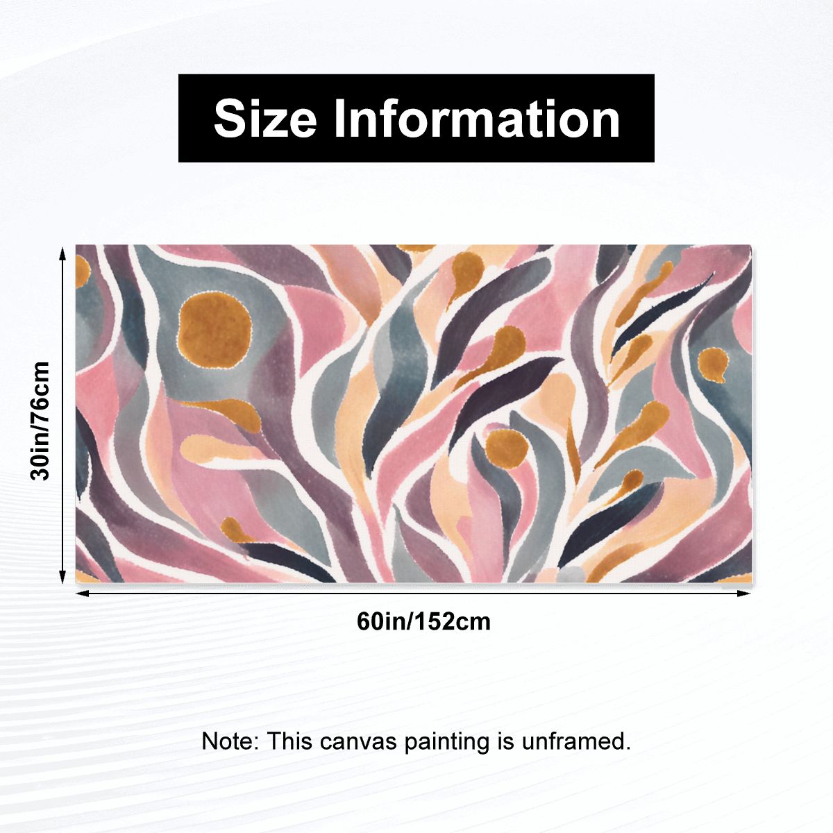 60" x 30" Printed Canvas Fabric Wall Art - No Frame (Made in USA)