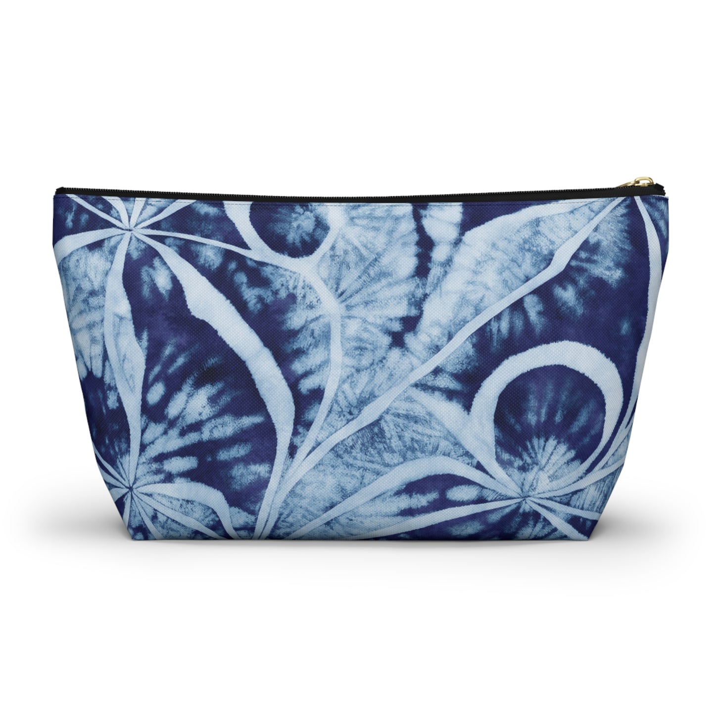 Shibori Indigo Accessory Pouch w T-bottom