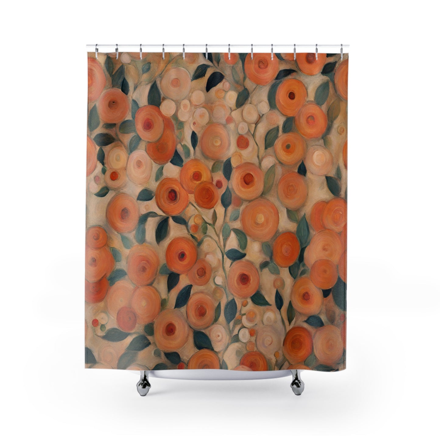 Citrus Floral Polyester Shower Curtain