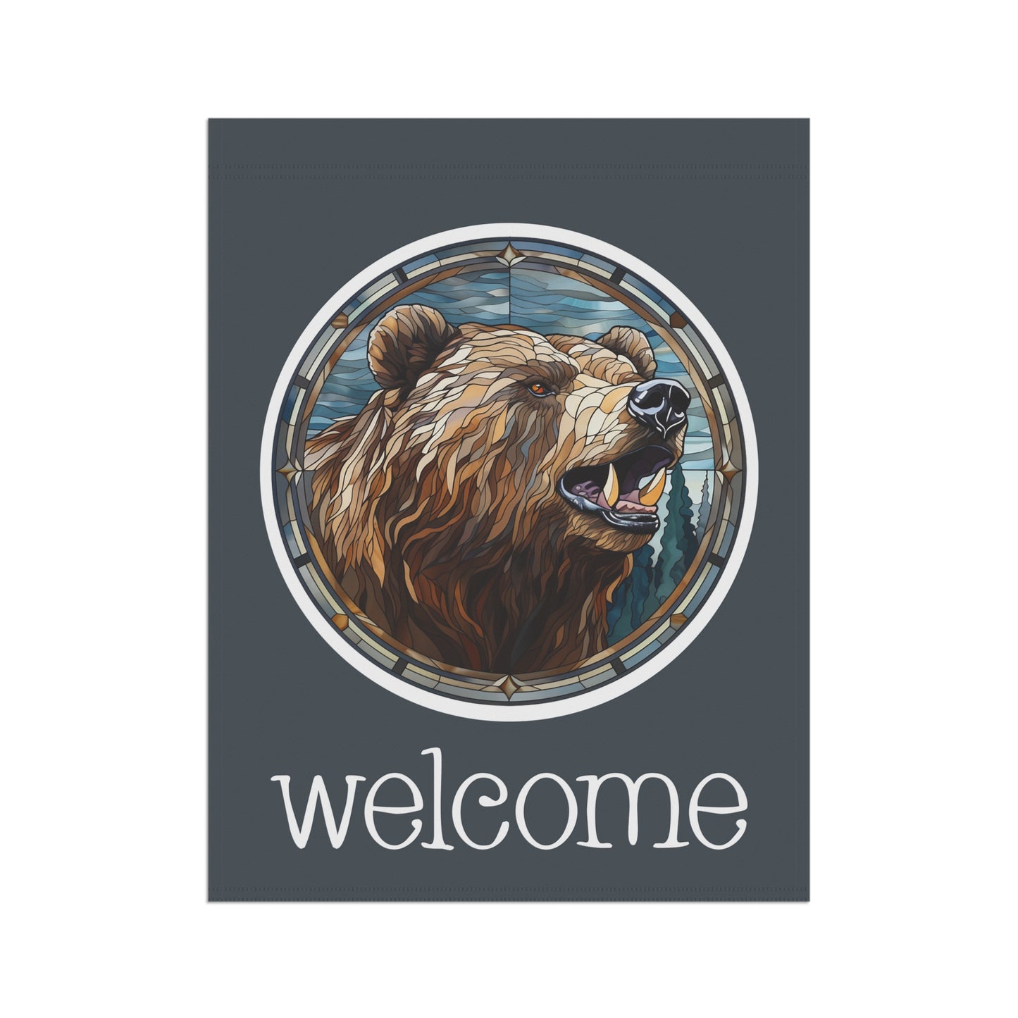 Grizzly Bear Welcome 2-Sided Garden & House Banner