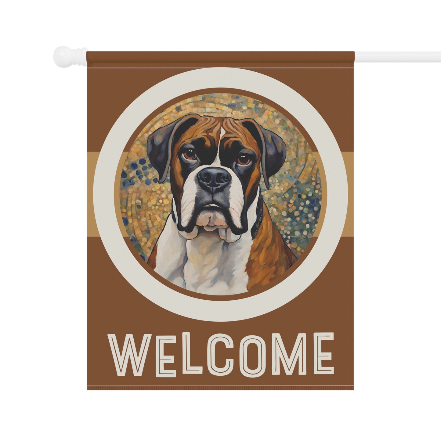 Boxer Welcome 2-Sided Garden & House Flag/Banner