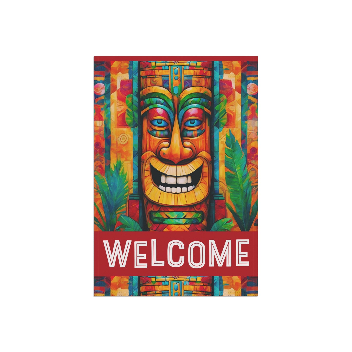 The Tiki Knows Welcome 2-Sided Garden & House Flag/Banner